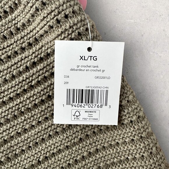 NWT George Crochet Tank Top in Olive Green XL and XXL Sizes Available - Picture 3 of 6